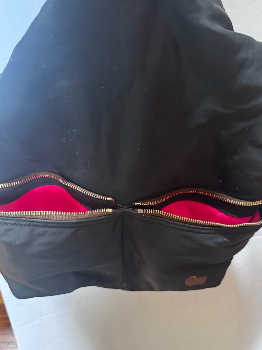 Dooney & Bourke Vintage Dillen Nylon Hobo Shoulder Bag Tote Black Brown Pockets - Picture 16 of 16